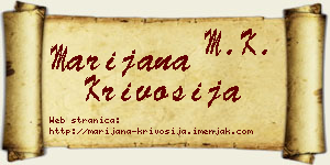 Marijana Krivošija vizit kartica